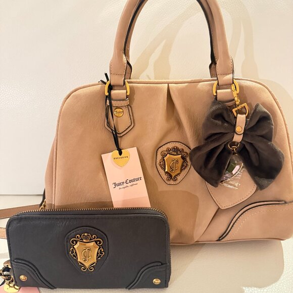 Juicy Couture Juicy Romance Satchel crossbody bag w wallet & bow keyring - Picture 1 of 10